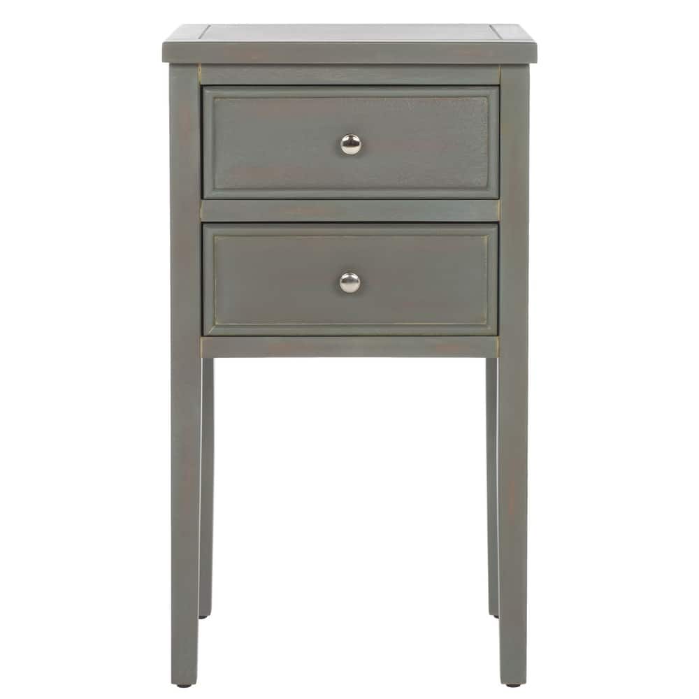 SAFAVIEH Minda 2-Drawer Accent End Table Nightstand (Fully Assembled) - 16.9" x 14.2" x 29.7" - 17Wx15Dx30H