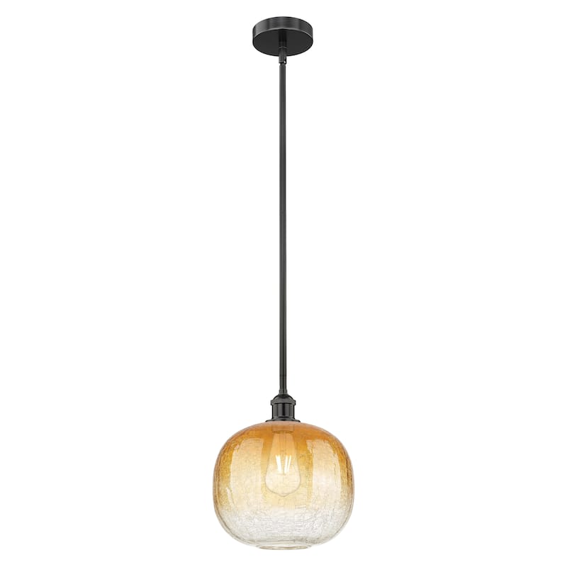 Innovations Lighting Endless Possibilities Edison - Brookhaven Sphere - 1 Light 11" Stem Hung Mini Pendant - Matte Black/Amber