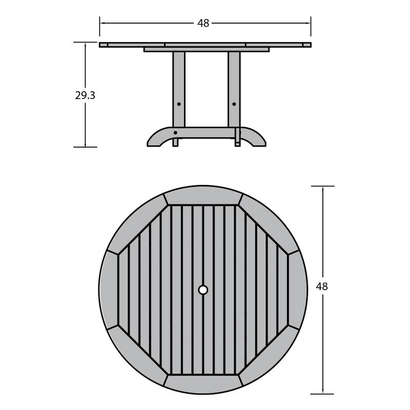 HIGHWOOD 48" Round Dining Height Outdoor Table