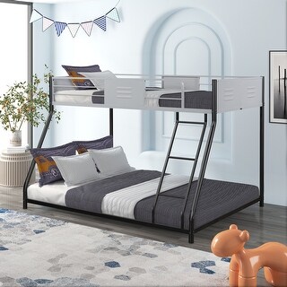 Twin-Over-Full Metal Bunk Beds, Heavy-duty Sturdy Bunk with Slats