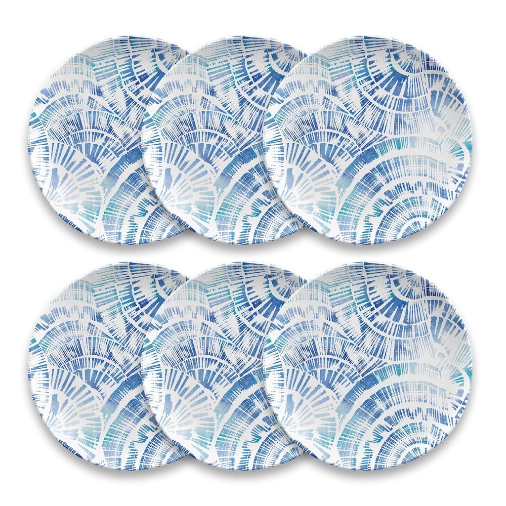 Abode Homewares by TarHong Coastal Scallops Salad Plate, 8.5", Set of 6