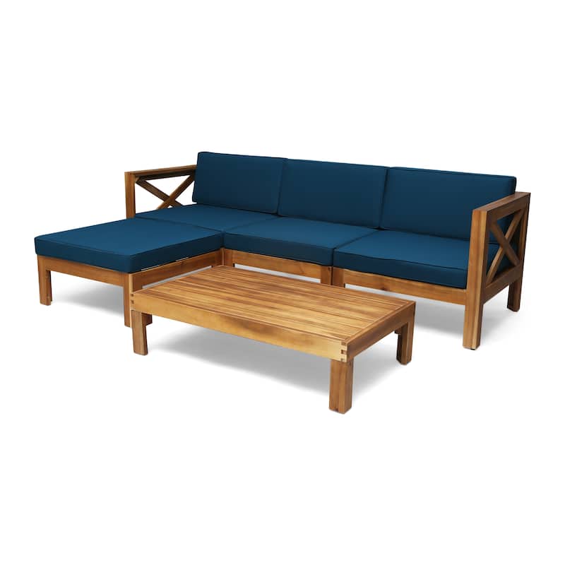 Alcove Outdoor Acacia Wood 5-piece Sofa Set by Christopher Knight Home