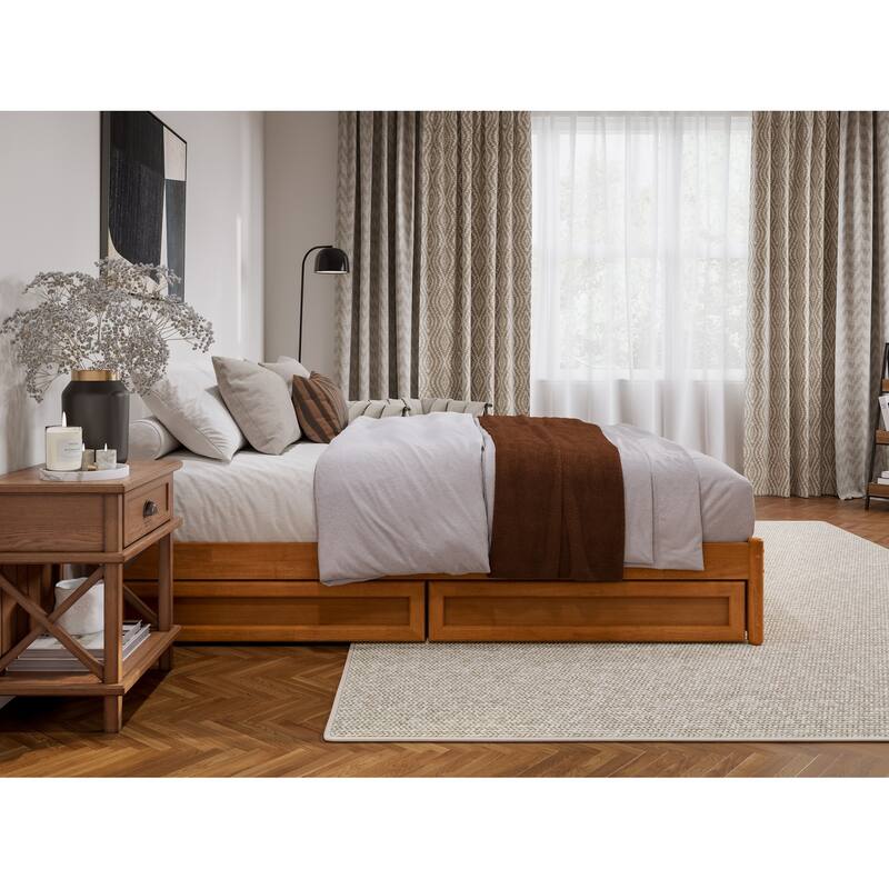 Barcelona Panel Platform Bed with Storage Drawers