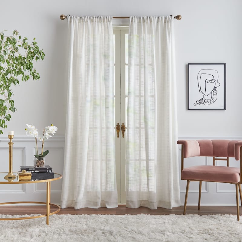 KARL LAGERFELD PARIS Sorbet Metallic Curtain Panel Pair - 95 Inches