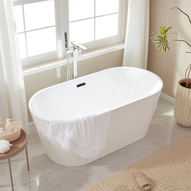 Vanity Art 59" Acrylic Freestanding Soaking Bathtub