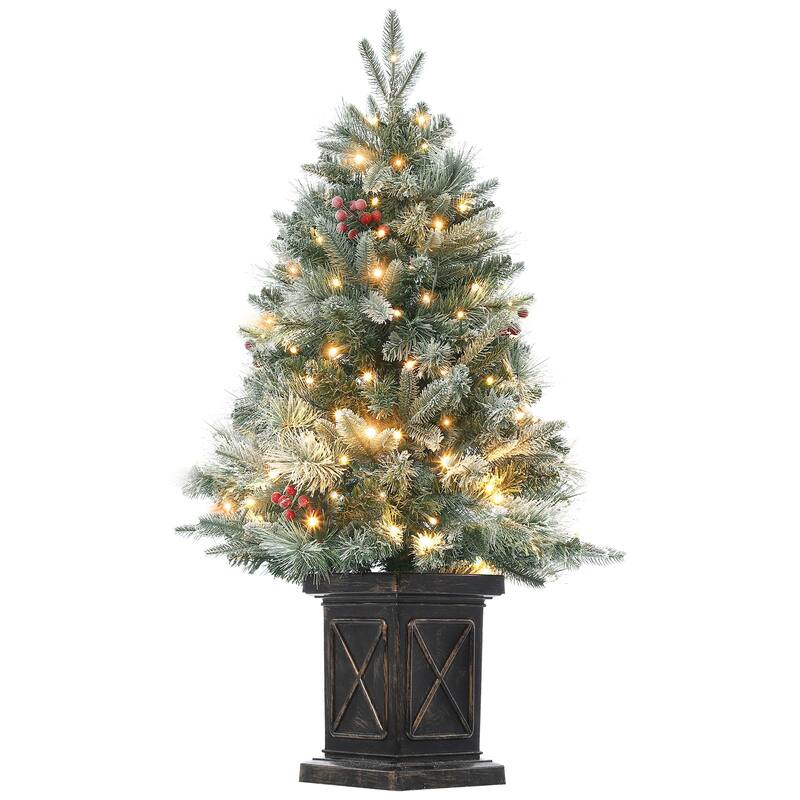 3ft Pre-Lit Artificial Christmas Tree with Vintage Potted Base