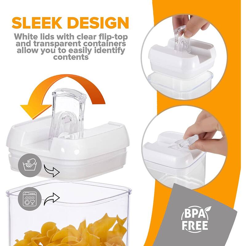 Cheer Collection Set of 4 Uniform Size Airtight Food Storage Containers