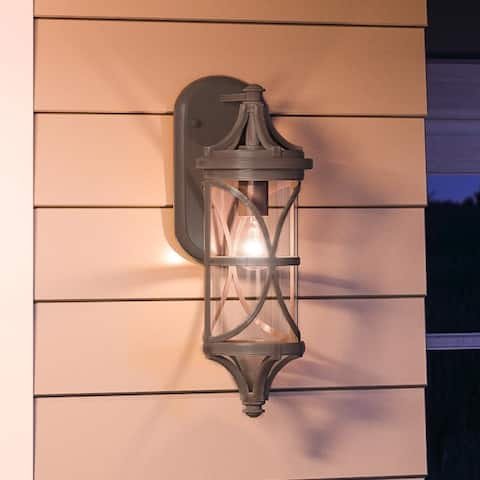 Luxury Rustic Wall Sconce, 21.375H x 7.5"W, with Old World Style, Aged Pewter, by Urban Ambiance - 21-3/8H x 7-1/2W x 9-1/4Dep