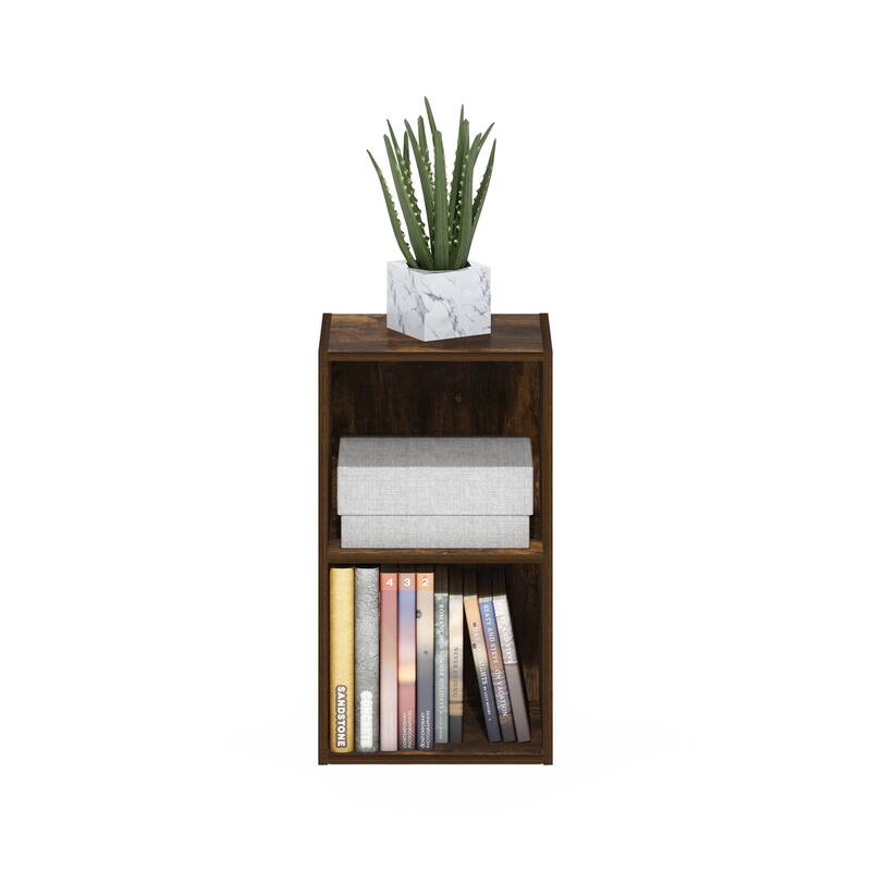 21 in. Tall Pine Wood 2-Shelf Bookcase