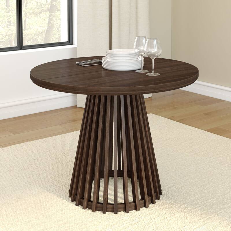 Plank and Beam Lido Round Pedestal Dining Table - 38" - Walnut