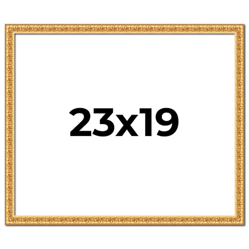 23x19 Frame Gold Real Wood Picture Frame Width 1 inches | Interior