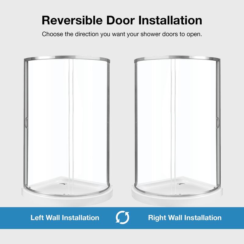 OVE Decors Breeze Corner Shower Sliding Door with Base and Clear