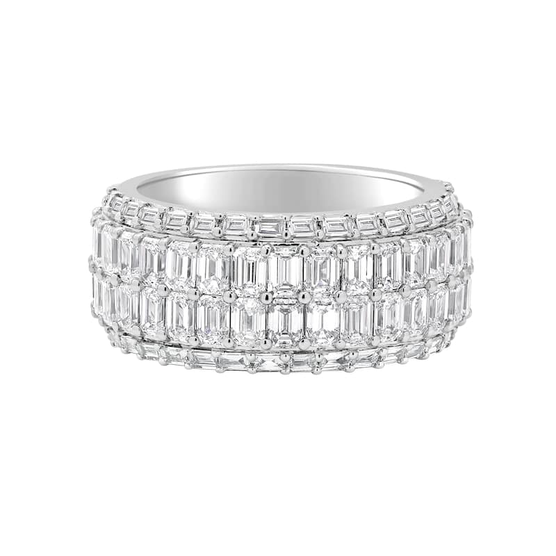 Auriya 14k Gold 4.00ctw Lab Grown Diamond Anniversary Ring (F-G VS) - White - 4.5