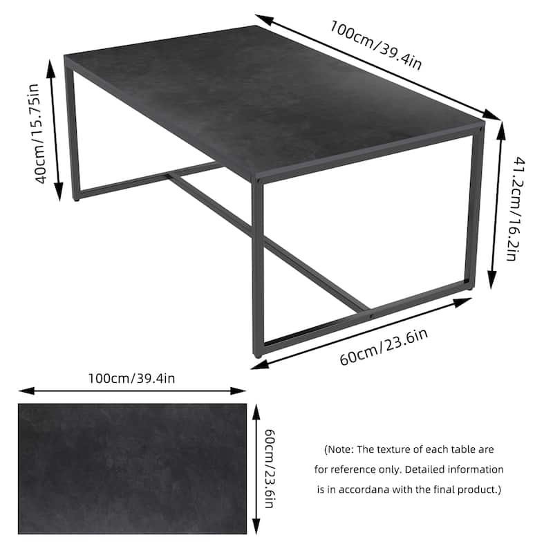 Frame Coffee Table Rectangular Cocktail Table Marble Metal Sofa Table