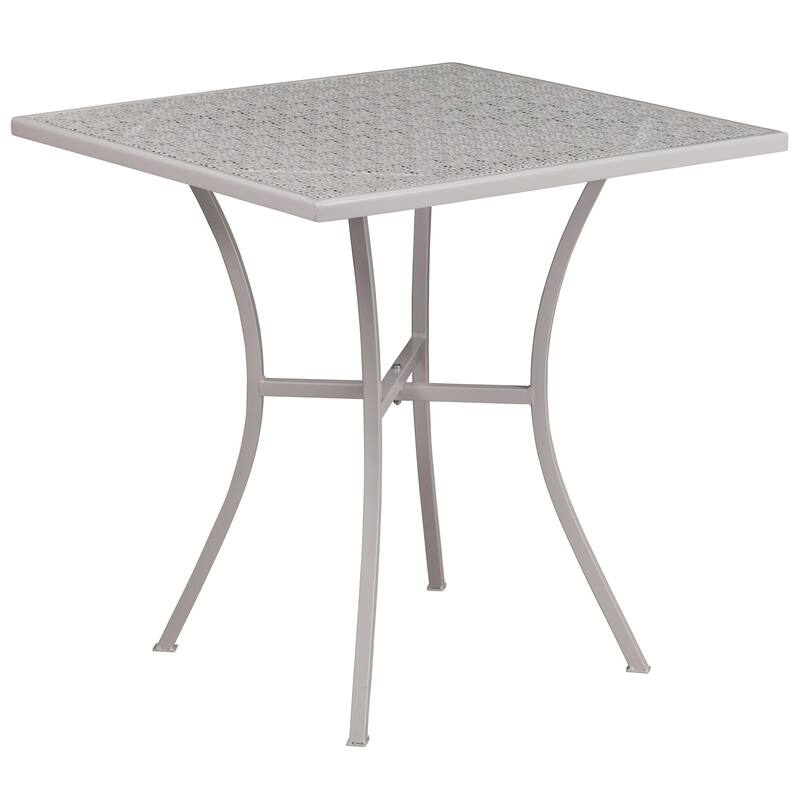 Square Patio Table | Outdoor Steel Square Patio Table - 28"W x 28"D x 28.25"H