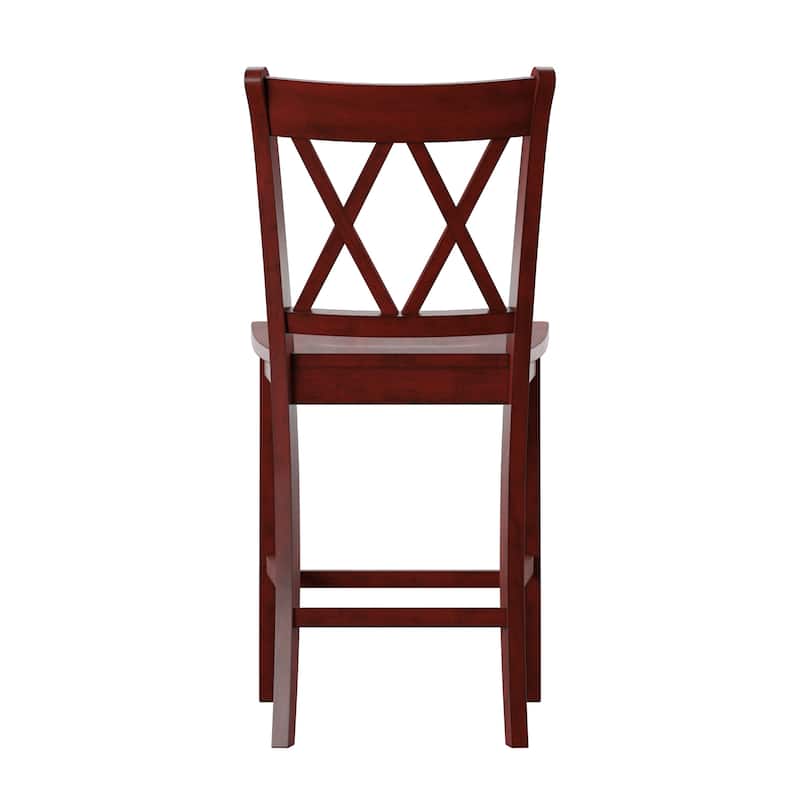 Eleanor X-Back Wood Counter Chairs (Set of 2) by iNSPIRE Q Classic