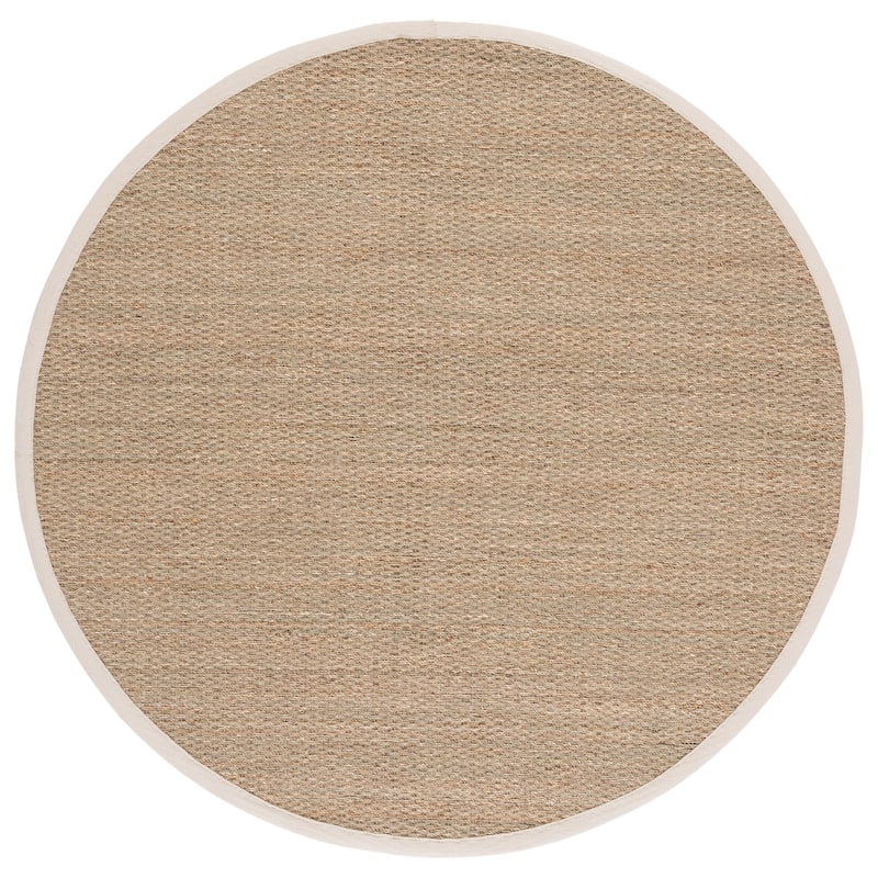 SAFAVIEH Natural Fiber Lovie Farmhouse Seagrass Rug - 6' Round - Natural/Ivory