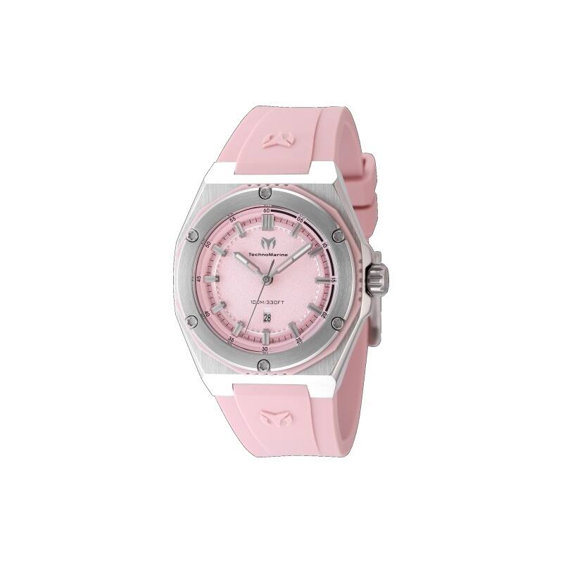 TechnoMarine Lady's TM-416053 CORAL Quartz 3 Hand Pink Dial Watch