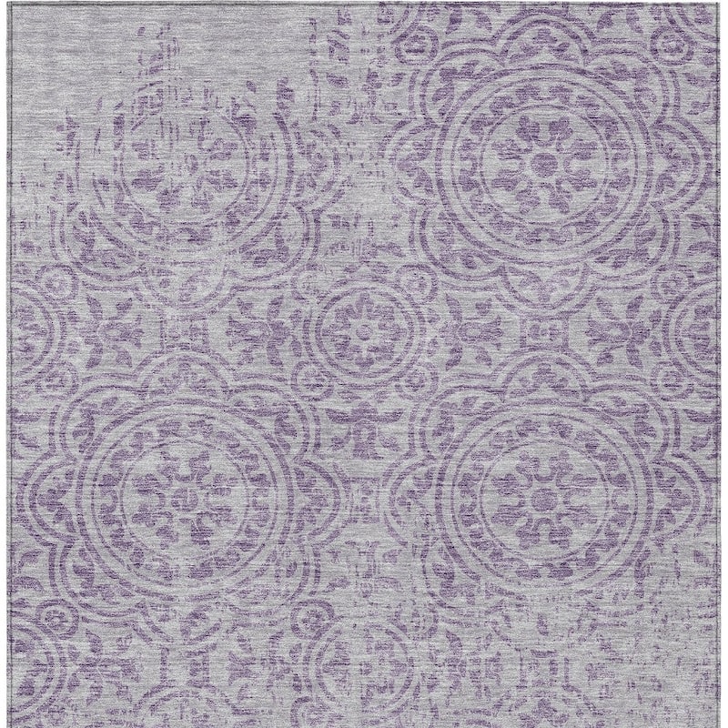 HomeRoots Medallion Transitional Rectangle Outdoor Rug