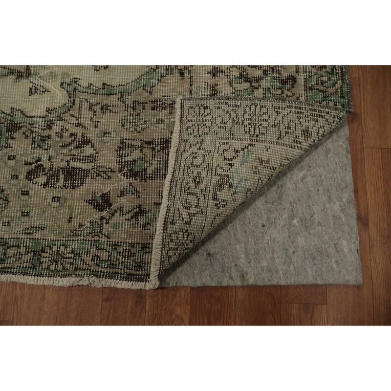 Hand Knotted Oriental 100% Wool Carpet Transitional Floral Beige & Ivories Anatolian Area Rug - 8' 11'' X 6' 6''