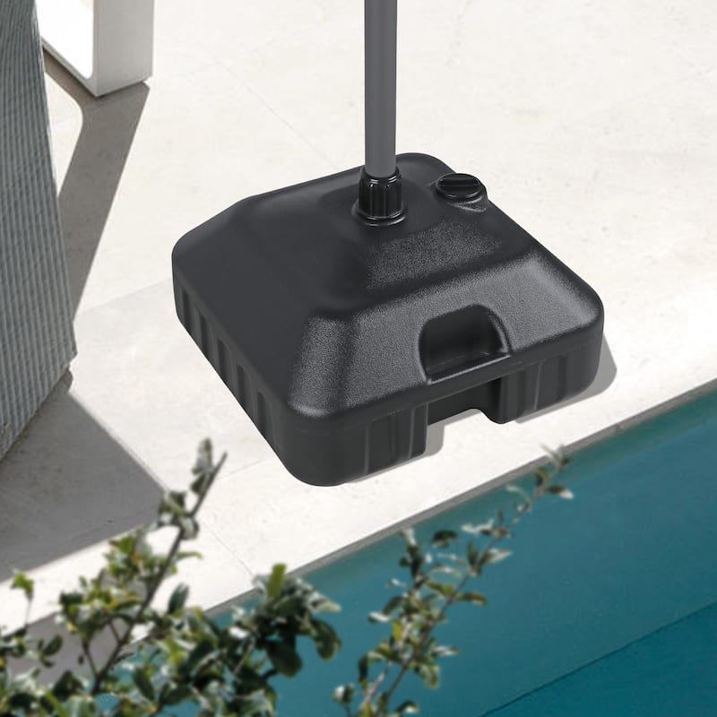 Free Standing Patio Umbrella Base Water or Sand Filled Stand Square - Black