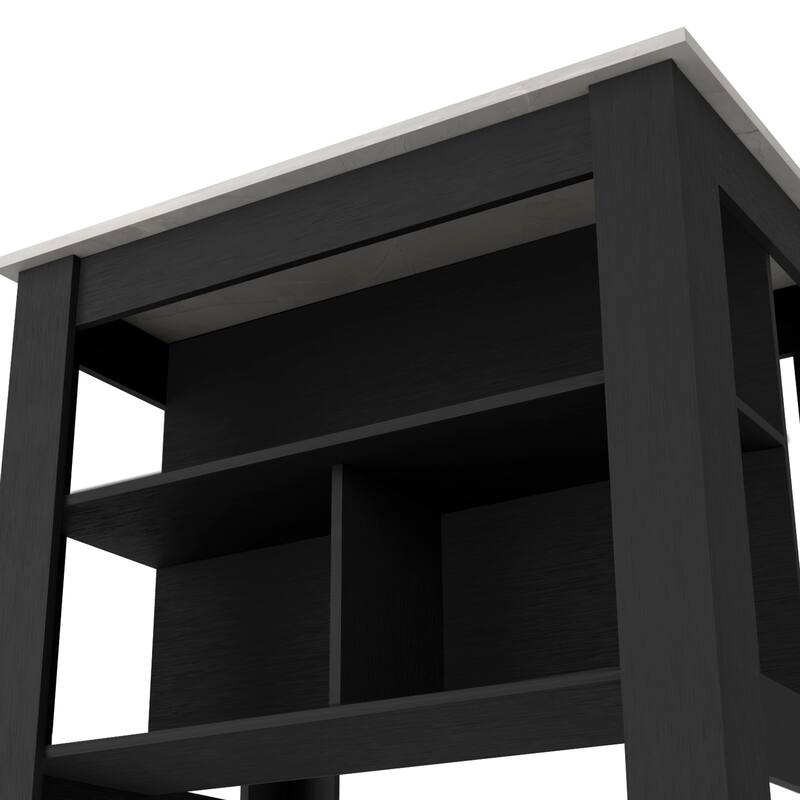 Brooklyn Kitchen Island, Three Concealed Shelves