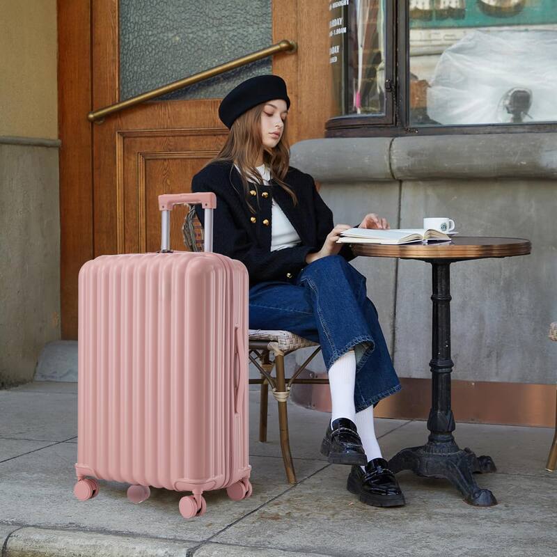 Carry on Hardshell 3 Piece ABS Luggage Set with Cup Holder & USB Port & Phone Holder