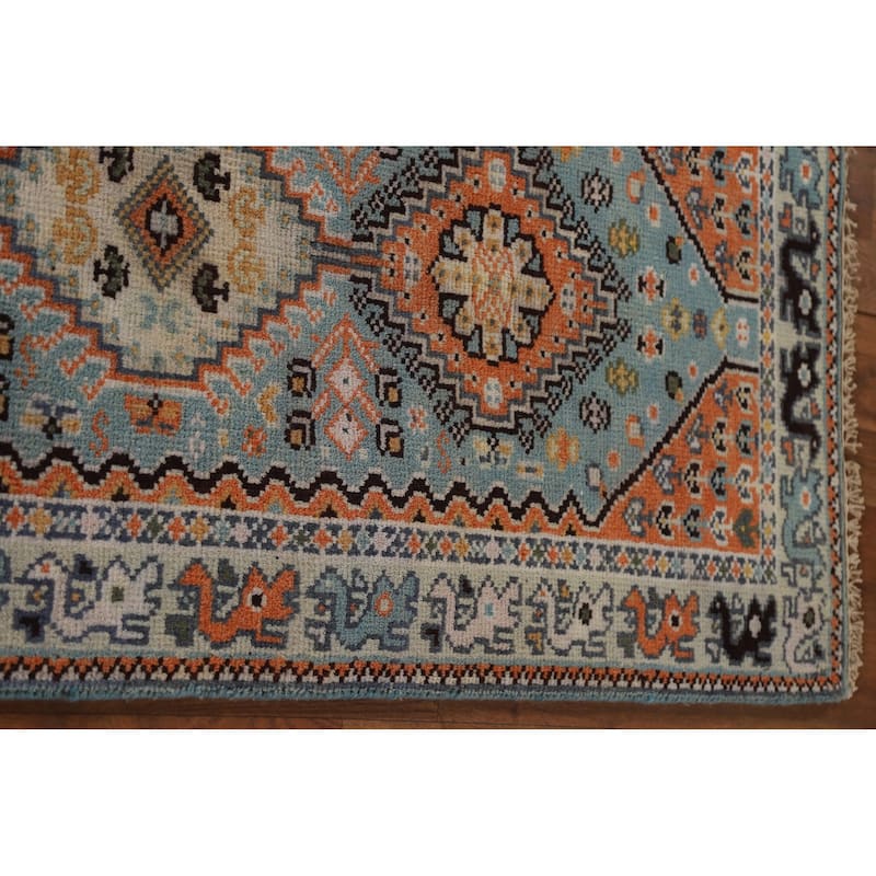 Geometric Heriz Serapi Oriental Hallway Wool Runner Rug Hand-knotted - 2'6" x 7'9"