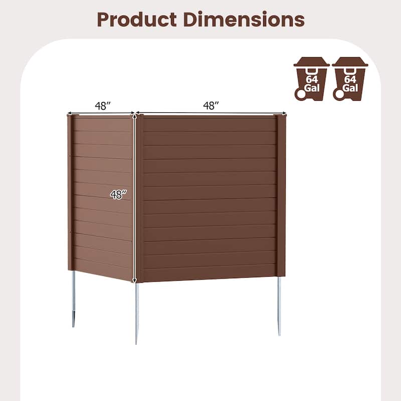 Gymax 4 Panels 48'' L x 48'' H Air Conditioner Fence w/Galvanized