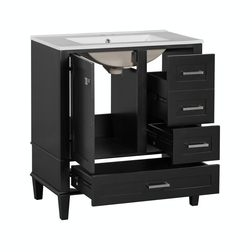 30" Modern Bathroom Vanity with Sink, Storage Cabinet