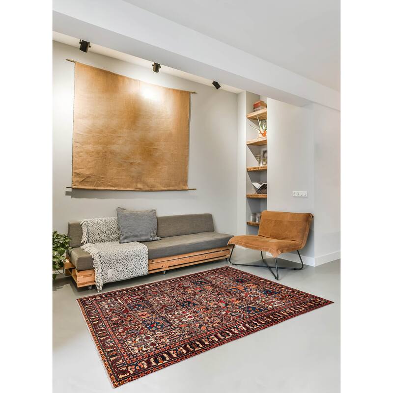 ECARPETGALLERY Hand-knotted Kayseri Vintage Red Wool Rug - 6'11 x 9'8