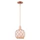 Option White Glass with Brown Rope / Antique Copper
