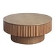 preview thumbnail 28 of 61, Modern Solid Wood Veneered Round Coffee Tea Table with Storage