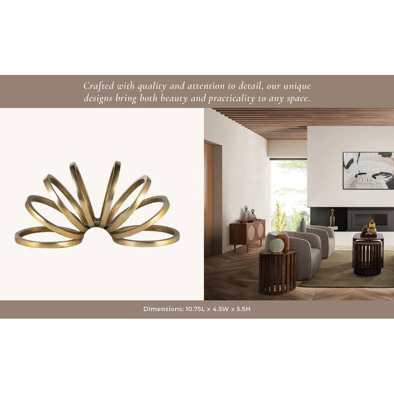 Sagebrook Home Modern Aluminum Metal Decorative Object - Geometric Sculptural Accent for Contemporary Home Decor