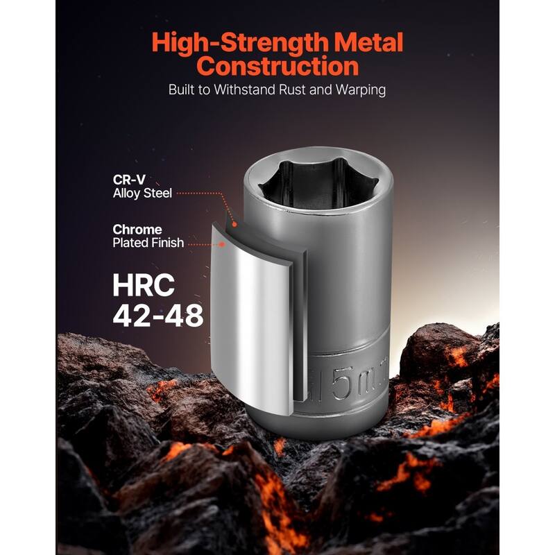 Complete 149-Piece Socket Wrench Set with Ratchet and Chrome Plated High-Strength Alloy Steel - 15.35 x 13.98 x 3.46 in