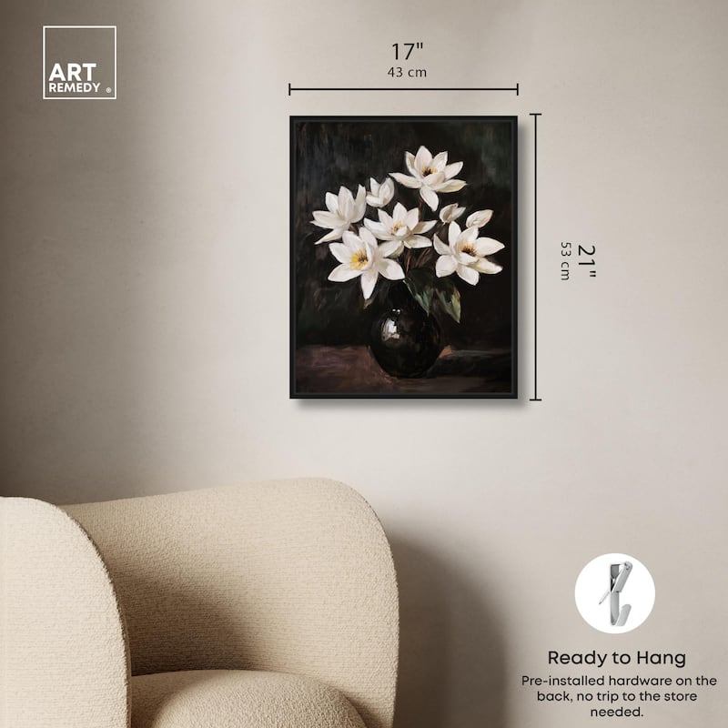Chiaroscuro Flowers Canvas by Art Remedy