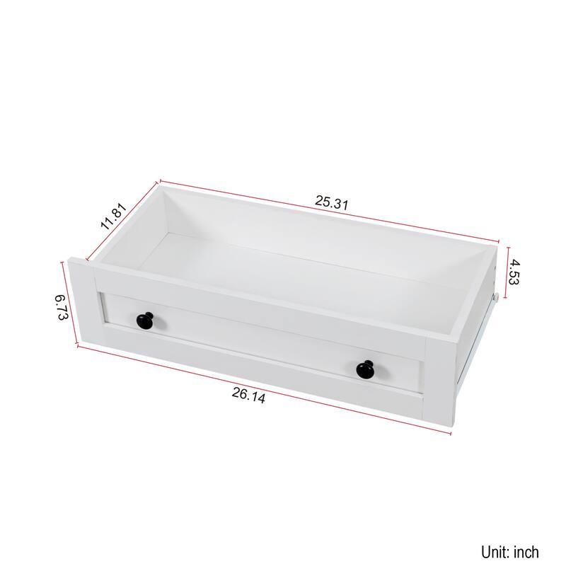 Roomfitters Buffet Cabinet with Storage, Modern White Sideboard with Drawer and Adjustable Shelf