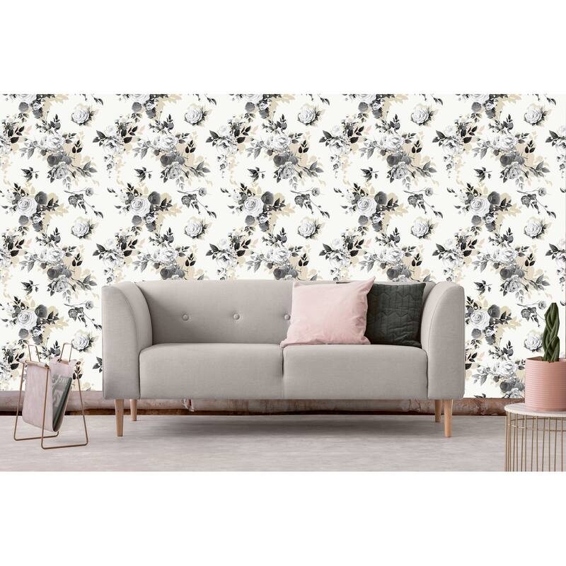 Kashira Mixed Floral Removable Wallpaper - 10'ft H x 24''inch W