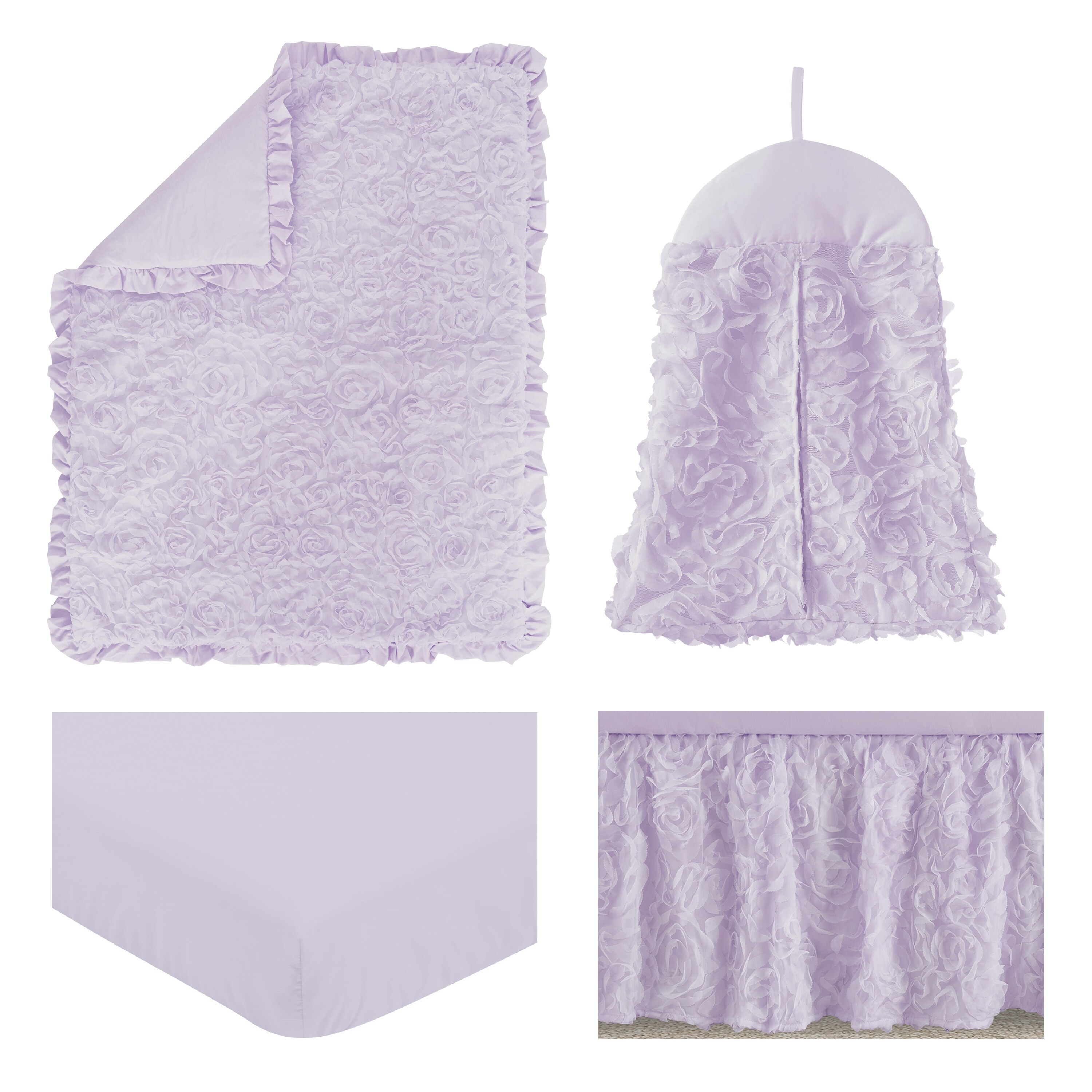 Light purple crib hot sale bedding
