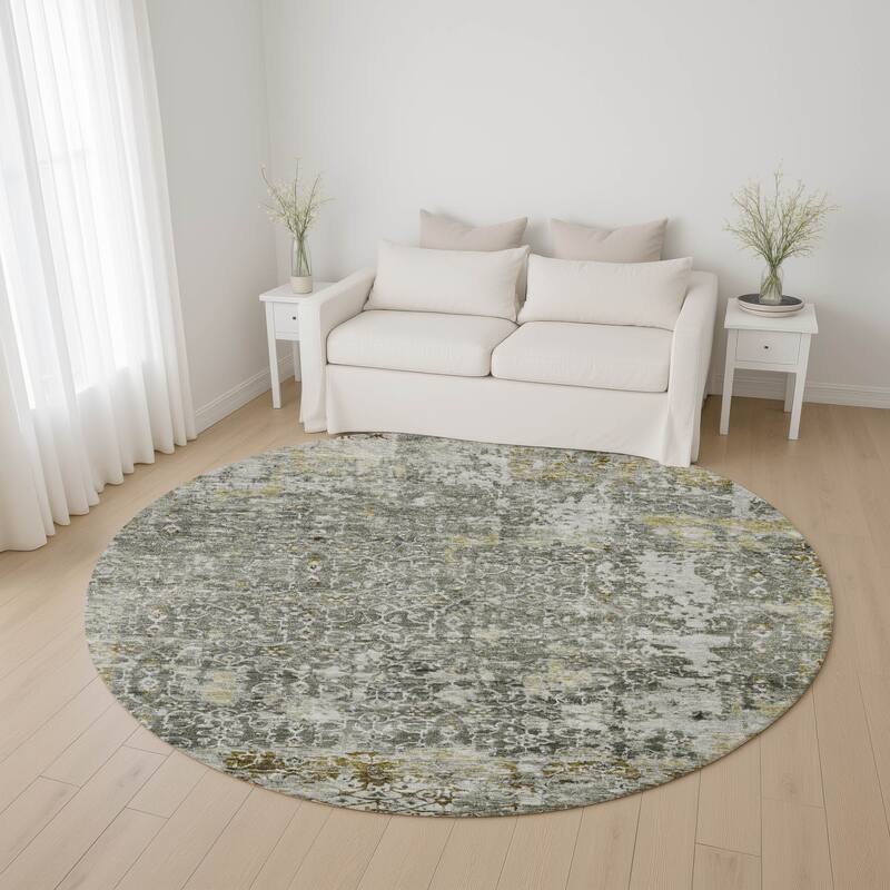Premium Washable Super Soft Traditional Vintage Mayfield Rug - Taupe - 8' x 8'