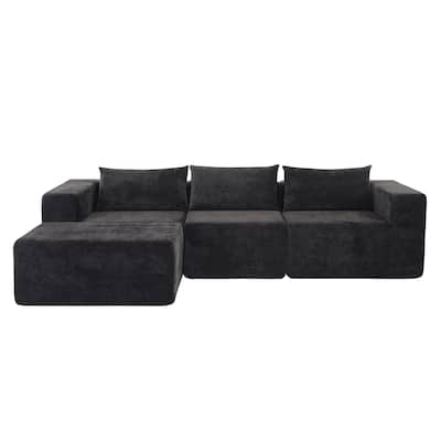 Christopher Knight Home - Adaline Modern Fabric Modular Sectional Sofa with Pillow Back and Ottoman