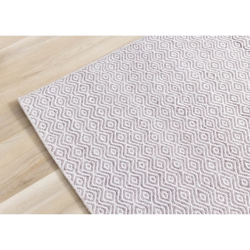 Beige Cream Diamonds Recycled Area Rug