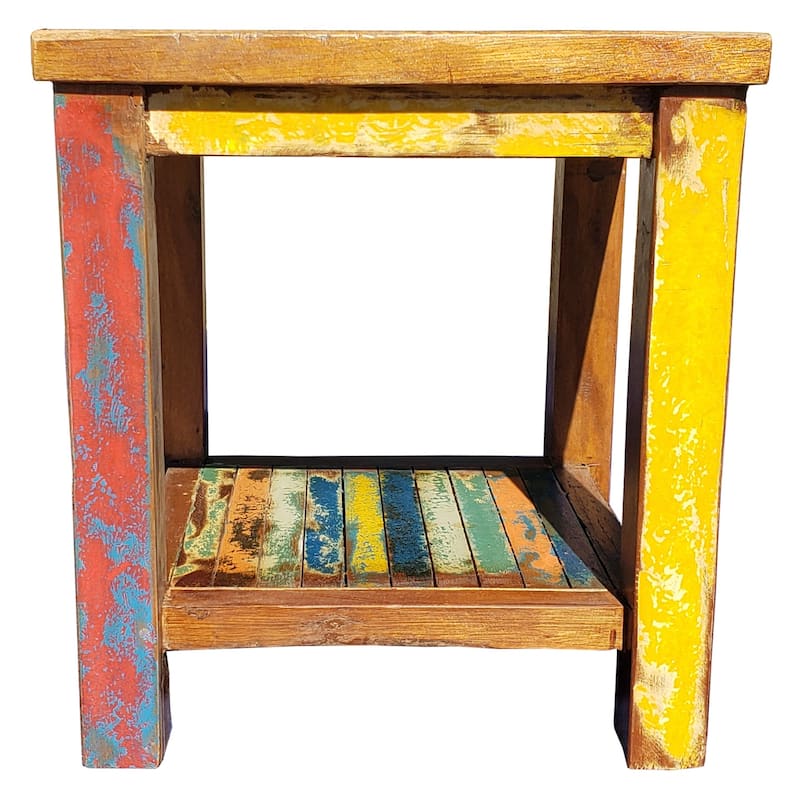 Chic Teak Marina Del Rey Recycled Teak Wood Boat Side Table