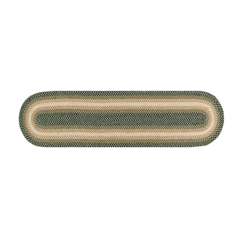 Better Trends Woodbridge Braid 100% Wool Stain Resistant, Double Sided Reversible Oval Indoor Area Utility Rug