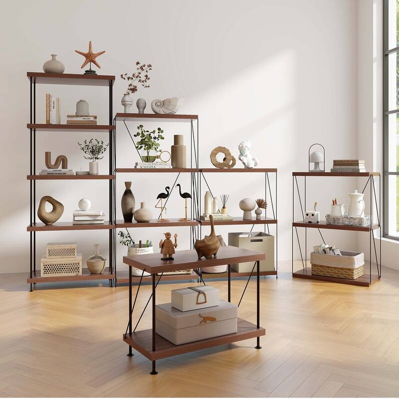 Costway 1/2 PCS 4-Tier Multipurpose Display Rack Freestanding Bookcase