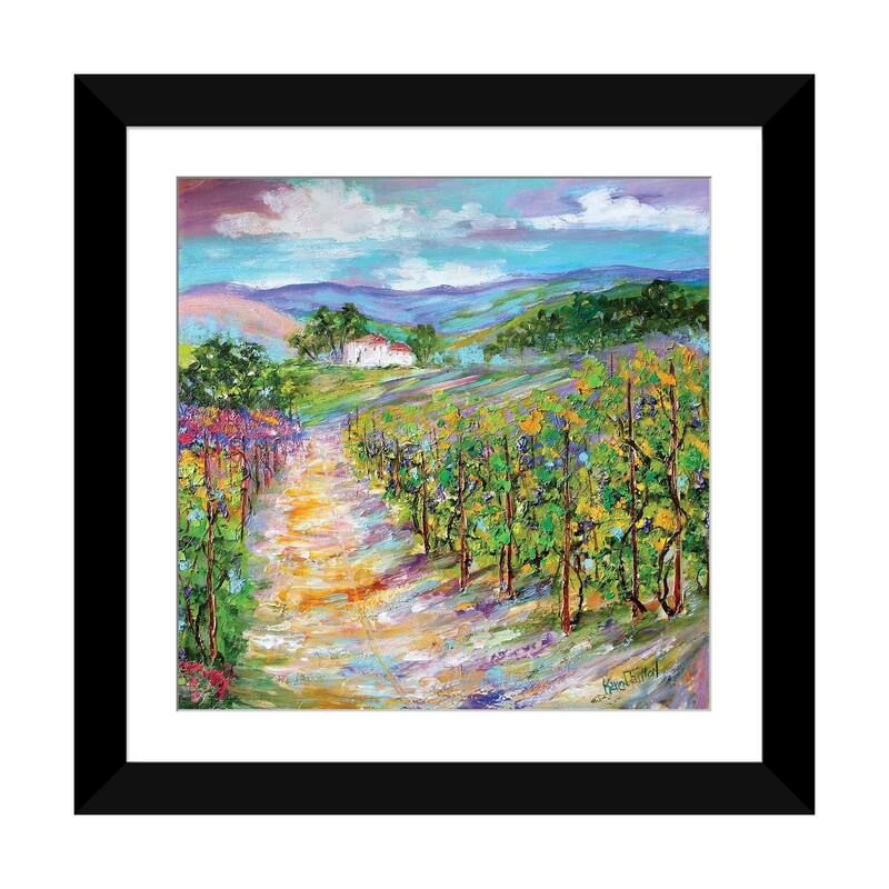 iCanvas "Original Oil Painting Napa Valley California" by Karen Tarlton - Black - 24x24x1