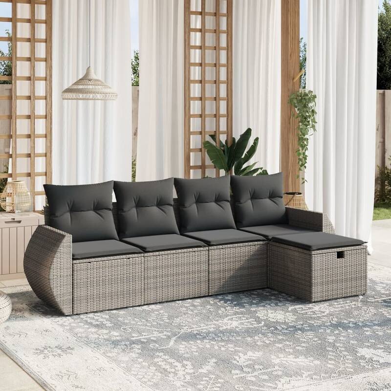 vidaXL Garden Sofa Set - Grey Large 24.6 x 27.6 x 27.2