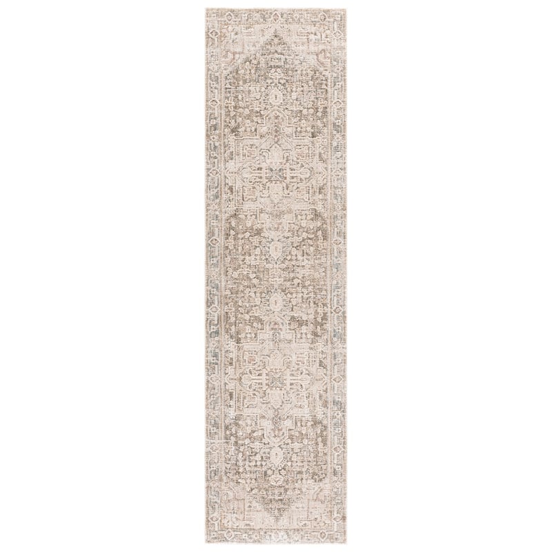 Lauren Ralph Lauren Savanah Vintage Distressed Rug - 2'2" x 8' Runner - Grey/Beige Ivory