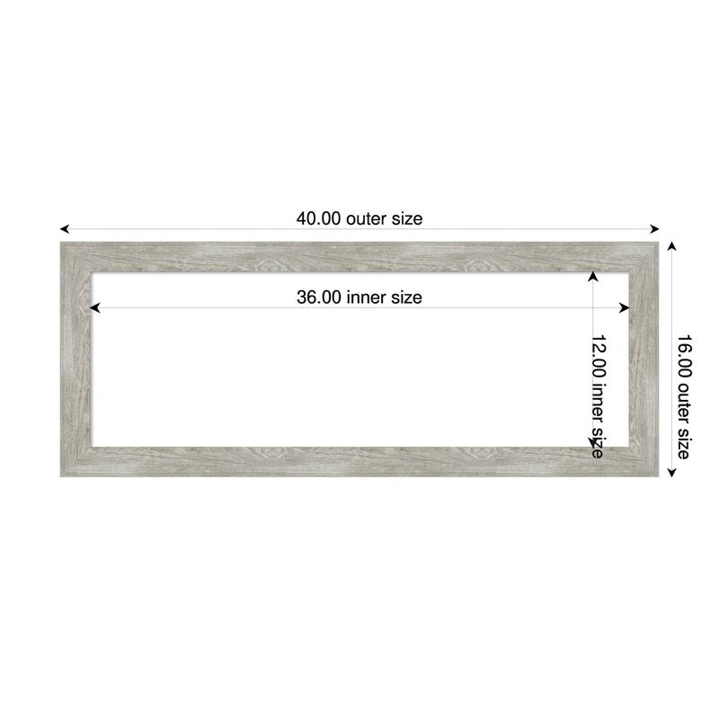 Amanti Art Dove Greywash Narrow Framed Dry Erase Magnetic Board - 40 x 16 in