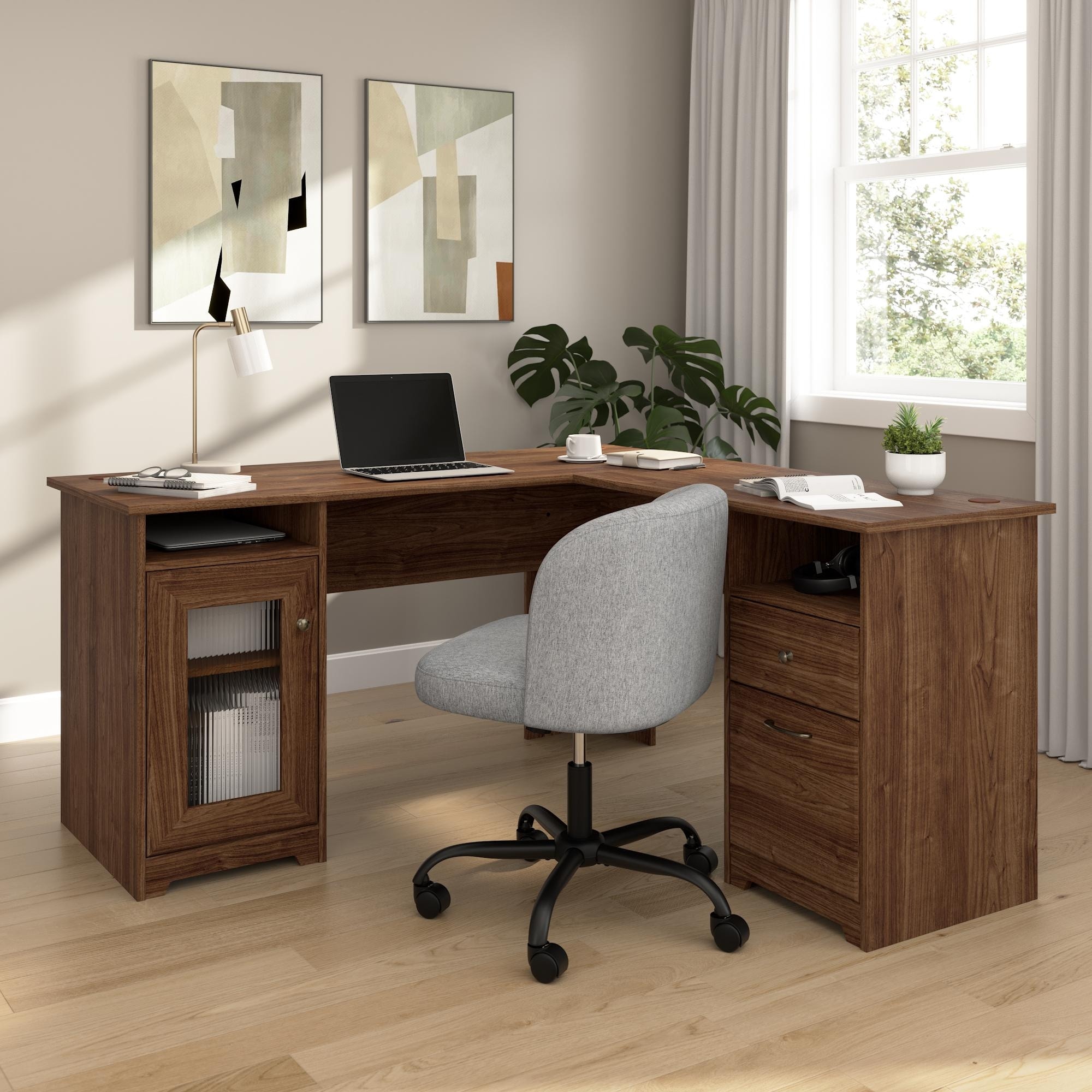 Bush Home Cabot 60W L Shaped Computer Desk with Storage